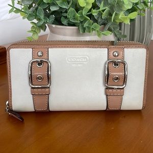 Authentic Coach Zippered Wallet w/Buckle Accents